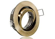 LC-Light Druckguss Einbaustrahler rund Altmessing mit Klickverschluß E4457-6
