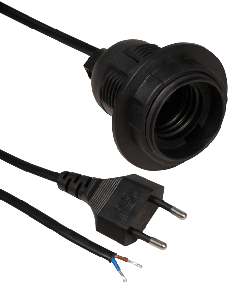 McPower Euro-Netzkabel mit Schnurschalter und E27 Fassung, 3,5m, schwarz McPower Euro-Netzkabel mit Schnurschalter und E27 Fassung, 3,5m, schwarz
