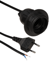 McPower Euro-Netzkabel mit Schnurschalter und E27 Fassung, 3,5m, schwarz 1300403