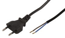 McPower Euro-Netzkabel mit blanken Enden Länge 1,5 m, 2x0,75 mm², schwarz 1535210