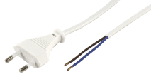 ETT Euro-Netzkabel McPower mit blanken Enden Länge 2 m, 2x0,75 mm², weiß 1534980