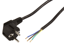 McPower Schutzkontakt Netzkabel mit blanken Enden, 3x 0,75mm², 2m, schwarz 1300429