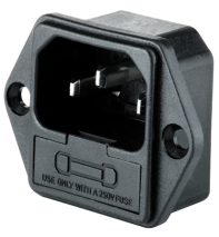 ETT Kaltgeräte-Einbaustecker mit Sicherungshalter, Lötanschluss 1317044