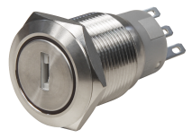 Noname Vollmetall-Schlüsselschalter, 230V AC -3A, 19mm, Lötanschluss 1323069