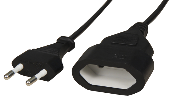 Noname Euro-Verlängerungskabel, schwarz, 2,0m, 2x0,75 mm², Stecker/Kuppl. Noname Euro-Verlängerungskabel, schwarz, 2,0m, 2x0,75 mm², Stecker/Kuppl.