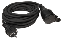 McPower Netzkabel Schutzkontakt-Verlängerung , 5m, 3x1,5mm², IP44 schwarz 1300096