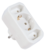 Noname Steckdosenadapter, 2x Euro, 1x Schutzkontaktdose 1300063