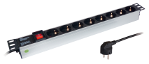 Noname Steckdosenleiste für Rackeinbau 19'', Aluminium, 8-fach, max.3.500W /16A 1500283