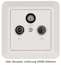 McPower Antennendose ''Cup'' für TV, Radio und Sat, UP, weiß 1534279