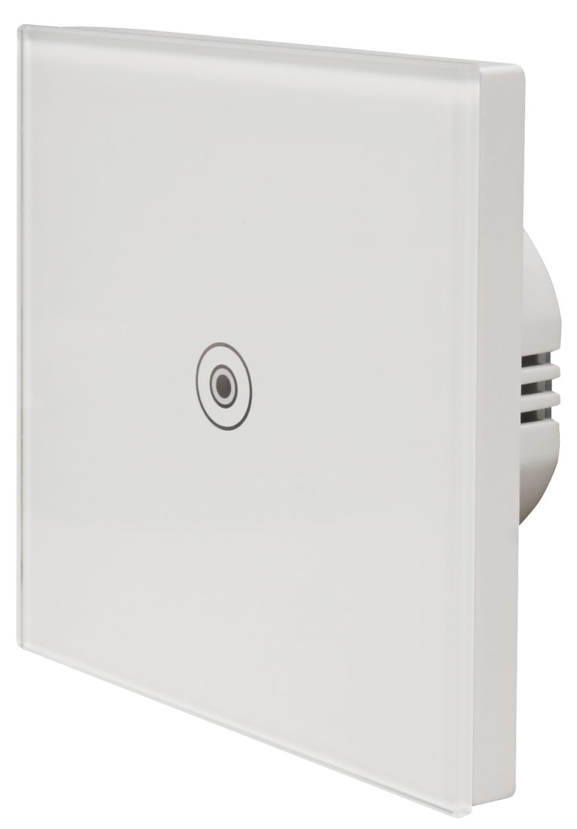 McPower Touch Schalter ''FLAIR'' 250V~/5A, Glas mit LED Kontroll-Leuchte, 1-fach