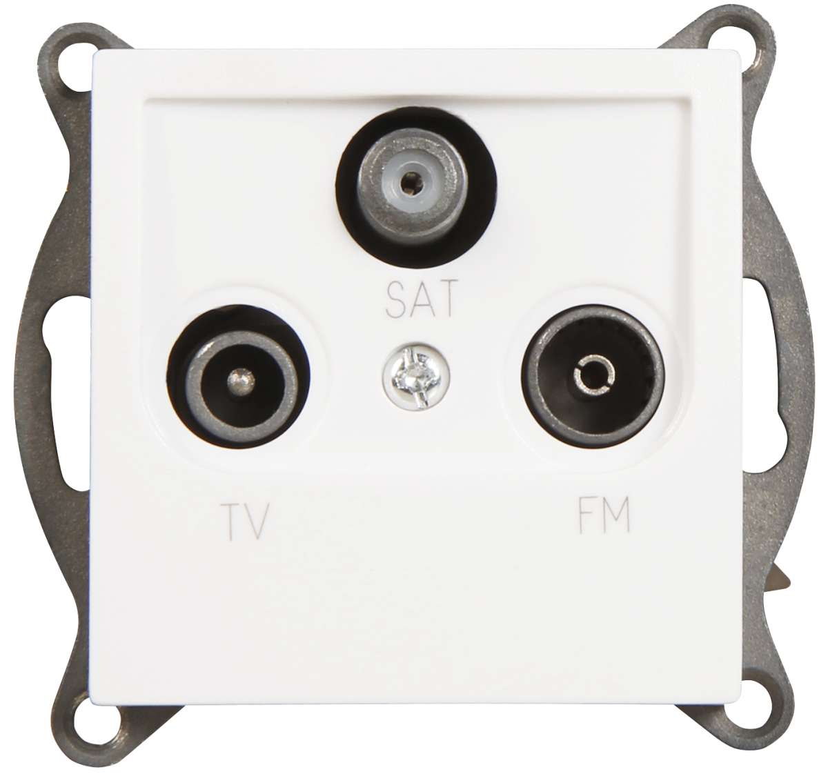 McPower Antennendose ''Flair'' für TV, Radio und Sat, UP, weiß