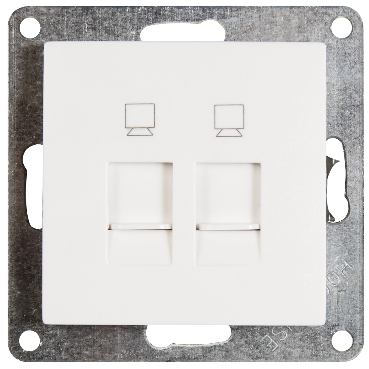 McPower Netzwerkdose ''Flair'' 2x RJ45, UP, weiß