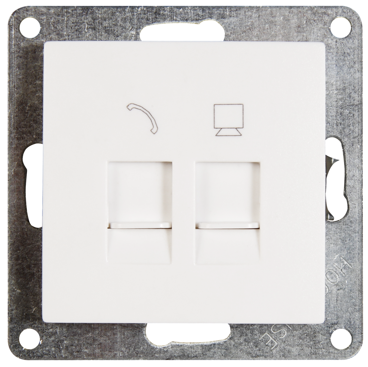 McPower RJ45 + RJ11 Dose ''Flair'' für ISDN, Cat, UP, weiß
