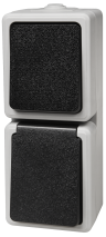 McPower Feuchtraum Kombi-Dose ''Taff'', 250V~, Schalter+Steckdose, IP44, AP, grau 1534877