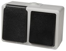 McPower Feuchtraum Kombi-Dose ''Taff'', 250V~, Schalter+Steckdose, IP44, AP, grau 1534873