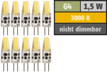 McShine LED-Stiftsockellampe ''Silicia COB'', G4, 1,5W, 200lm, warmweiß, 10er-Pack 1451750