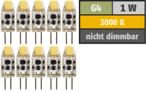 McShine LED-Stiftsockellampe ''Silicia COB'', G4, 1W, 110lm, warmweiß, 10er-Pack 1451749