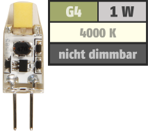 McShine LED-Stiftsockellampe ''Silicia COB'', G4, 1W, 110 lm, weiß 1451415