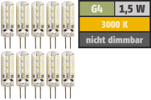 McShine LED-Stiftsockellampe ''Silicia'', G4, 1,5W, 120lm, warmweiß, 10er-Pack 1451747