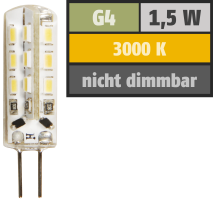 McShine LED-Stiftsockellampe ''Silicia'', G4, 1,5W, 120 lm, warmweiß 1451410