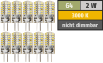 McShine LED-Stiftsockellampe ''Silicia'', G4, 2W, 160lm, warmweiß, 10er-Pack 1451748