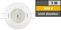 McShine LED Einbauleuchte ''Slim'' 82x28mm, 5W, 400lm, 3000K, weiß 1451963