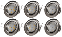 McShine LED Einbauleuchte ''intense'' 5W, 400lm, Edelstahl gebürstet, 6er-Pack 1452283