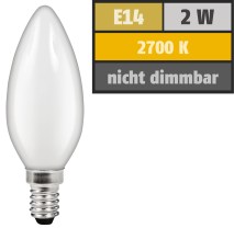 McShine LED Filament Kerzenlampe ''Filed'', E14, 2W, 180 lm, warmweiß, matt 1451517