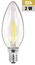 McShine LED Filament Kerzenlampe ''Filed'', E14, 2W, 200 lm, warmweiß, klar 1451109