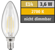 McShine LED Filament Kerzenlampe ''Filed'', E14, 3,6W, 360 lm, warmweiß, klar 1451358