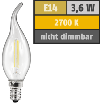 McShine LED Filament Kerzenlampe Windstoß , E14, 3,6W, 360 lm, warmweiß, klar 1451359