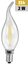 McShine LED Filament Kerzenlampe Windstoß ''Filed'', E14, 2W, 200 lm, warmweiß, klar 1451111