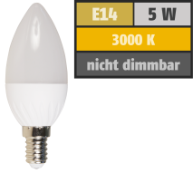 McShine LED Kerzenlampe , E14, 5W, 380 lm, 3000K, warmweiß 1451375