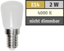 McShine LED Kolbenlampe , E14, 2W, 160lm, 260°, 23x51mm, neutralweiß 1451689