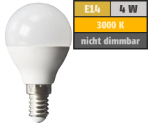 McShine LED Tropfenlampe , E14, 4W, 320lm, 160°, 3000K, warmweiß, Ø45x78mm 1452262
