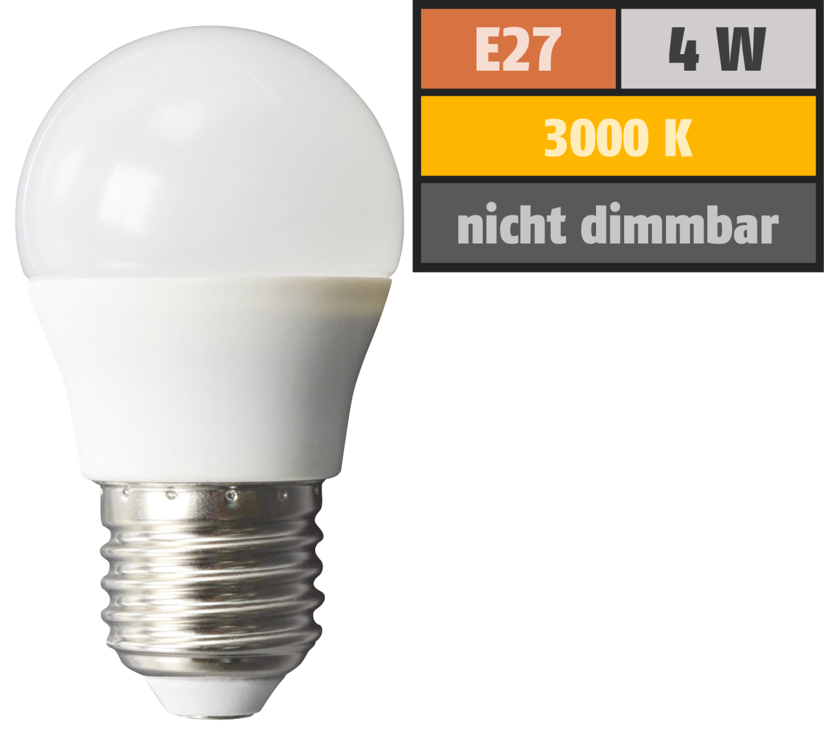 4W warmweiГџ LED Tropfenlampe McShine 160В° 3000K Г�45x78mm 320lm E27 