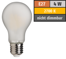 McShine LED Filament Glühlampe ''Filed'', E27, 4W, 420 lm, warmweiß, matt 1451514