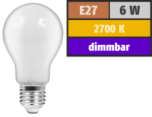 McShine LED Filament Glühlampe ''Filed'', E27, 6W, 540 lm, warmweiß, dimmbar, matt 1451519