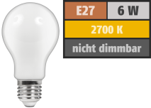 McShine LED Filament Glühlampe ''Filed'', E27, 6W, 720 lm, warmweiß, matt 1451516