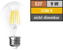 McShine LED Filament Glühlampe ''Filed'', E27, 9W, 1055 lm, warmweiß, klar 1451981