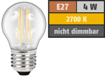 McShine LED Filament Tropfenlampe ''Filed'', E27, 4W, 470lm, warmweiß, klar 1451511