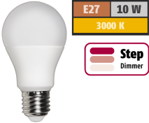 McShine LED Glühlampe , E27, 10W, 810 lm, 3000K, warmweiß, step dimmbar 100/50/10% 1451680