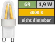 McShine LED-Stiftsockellampe Filament ''Silicia'', G9, 1,9W, 180 lm, warmweiß 1451651