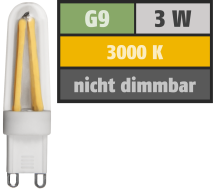 McShine LED-Stiftsockellampe Filament ''Silicia'', G9, 3W, 300 lm, warmweiß 1451653