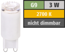 Muellerlicht LED Stiftsockellampe, G9, 3W, 230lm, 2700K, warmweiß 1451835