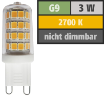 Muellerlicht LED Stiftsockellampe, G9, 3W, 300lm, 2700K, warmweiß 1451836