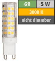 McShine LED-Stiftsockellampe , G9, 5W, 520lm, 3000K, warmweiß 1452213