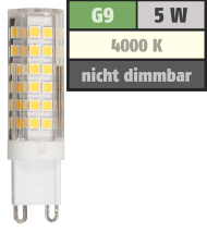 McShine LED-Stiftsockellampe , G9, 5W, 520lm, 4000K, neutralweiß 1452214