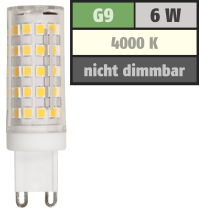McShine LED-Stiftsockellampe , G9, 6W, 720lm, 4000K, neutralweiß 1452216