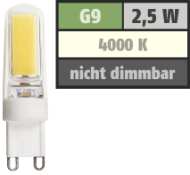 McShine LED-Stiftsockellampe ''Silicia COB'', G9, 2,5W, 260 lm, neutralweiß 1451650